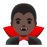 Google(Android) Man Vampire: Dark Skin Tone Emoji