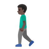 Google(Android) Man Walking: Dark Skin Tone Emoji