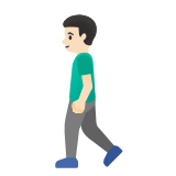 Google(Android) Man Walking: Light Skin Tone Emoji