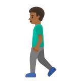 Google(Android) Man Walking: Medium-Dark Skin Tone Emoji