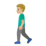 Google(Android) Man Walking: Medium-Light Skin Tone Emoji