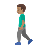 Google(Android) Man Walking: Medium Skin Tone Emoji