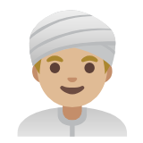 Google(Android) Man Wearing Turban: Medium-Light Skin Tone Emoji