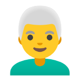 Google(Android) Man: White Hair Emoji