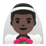 Google(Android) Man With Veil: Dark Skin Tone Emoji