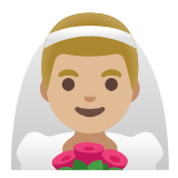 Google(Android) Man With Veil: Medium-Light Skin Tone Emoji