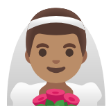 Google(Android) Man With Veil: Medium Skin Tone Emoji