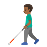 Google(Android) Man With White Cane: Medium-Dark Skin Tone Emoji