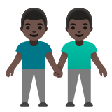 Google(Android) Men Holding Hands: Dark Skin Tone Emoji