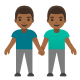 Google(Android) Men Holding Hands: Medium-Dark Skin Tone Emoji