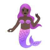 Google(Android) Mermaid: Dark Skin Tone Emoji