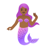 Google(Android) Mermaid: Medium-Dark Skin Tone Emoji