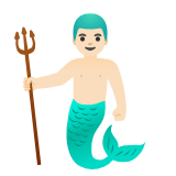 Google(Android) Merman: Light Skin Tone Emoji