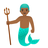 Google(Android) Merman: Medium-Dark Skin Tone Emoji