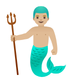 Google(Android) Merman: Medium-Light Skin Tone Emoji