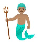 Google(Android) Merman: Medium Skin Tone Emoji