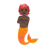 Google(Android) Merperson: Dark Skin Tone Emoji