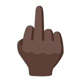 Google(Android) Middle Finger: Dark Skin Tone Emoji