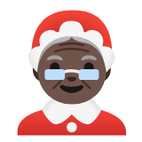 Google(Android) Mrs. Claus: Dark Skin Tone Emoji