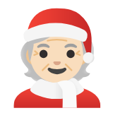 Google(Android) Mx Claus: Light Skin Tone Emoji