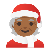 Google(Android) Mx Claus: Medium-Dark Skin Tone Emoji