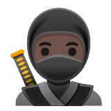 Google(Android) Ninja: Dark Skin Tone Emoji