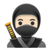 Google(Android) Ninja: Light Skin Tone Emoji