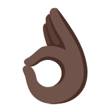 Google(Android) Ok Hand: Dark Skin Tone Emoji