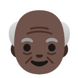 Google(Android) Old Man: Dark Skin Tone Emoji