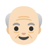 Google(Android) Old Man: Light Skin Tone Emoji