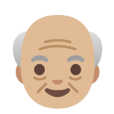 Google(Android) Old Man: Medium-Light Skin Tone Emoji