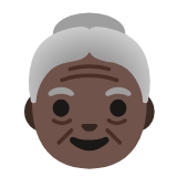 Google(Android) Old Woman: Dark Skin Tone Emoji