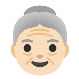 Google(Android) Old Woman: Light Skin Tone Emoji