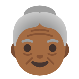 Google(Android) Old Woman: Medium-Dark Skin Tone Emoji