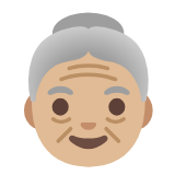 Google(Android) Old Woman: Medium-Light Skin Tone Emoji