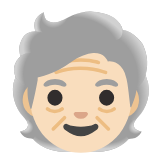 Google(Android) Older Person: Light Skin Tone Emoji