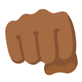 Google(Android) Oncoming Fist: Medium-Dark Skin Tone Emoji