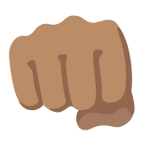 Google(Android) Oncoming Fist: Medium Skin Tone Emoji