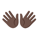 Google(Android) Open Hands: Dark Skin Tone Emoji