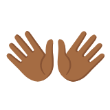 Google(Android) Open Hands: Medium-Dark Skin Tone Emoji