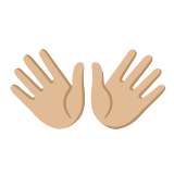 Google(Android) Open Hands: Medium-Light Skin Tone Emoji