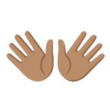 Google(Android) Open Hands: Medium Skin Tone Emoji