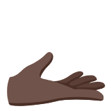 Google(Android) Palm Up Hand: Dark Skin Tone Emoji