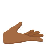 Google(Android) Palm Up Hand: Medium-Dark Skin Tone Emoji