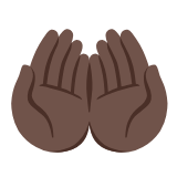 Google(Android) Palms Up Together: Dark Skin Tone Emoji