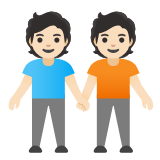 Google(Android) People Holding Hands: Light Skin Tone Emoji