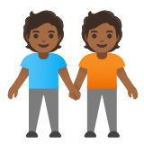 Google(Android) People Holding Hands: Medium-Dark Skin Tone Emoji