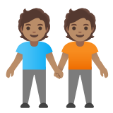 Google(Android) People Holding Hands: Medium Skin Tone Emoji