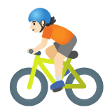 Google(Android) Person Biking: Light Skin Tone Emoji