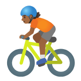 Google(Android) Person Biking: Medium-Dark Skin Tone Emoji